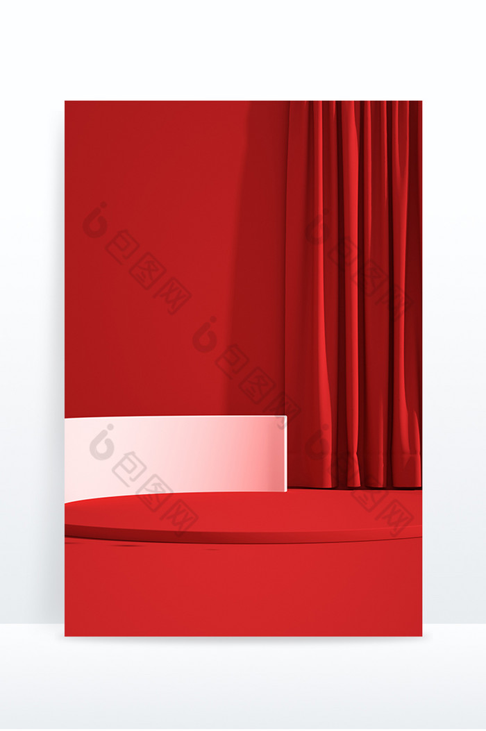 红色新年创意背景中国红立体背景图片图片