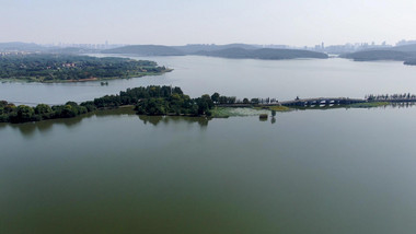 自然风光航拍湖北武汉东湖景区5A景区