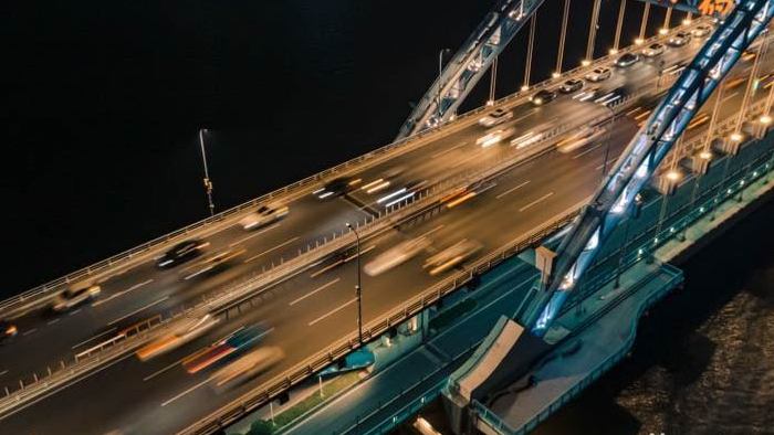 地标浙江杭州复兴大桥震撼4K航拍移动延时