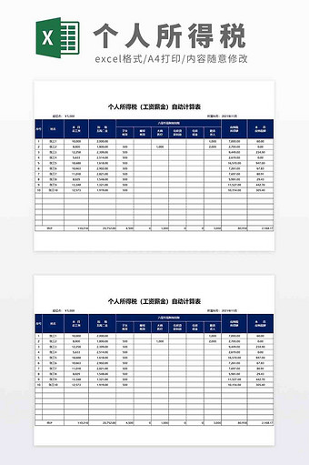 2022新税个人所得税自动化计算图片