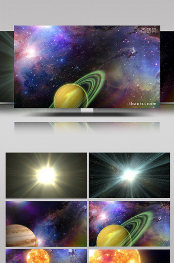 浩瀚宇宙太空飞越太阳系地球俯冲视频素材图片