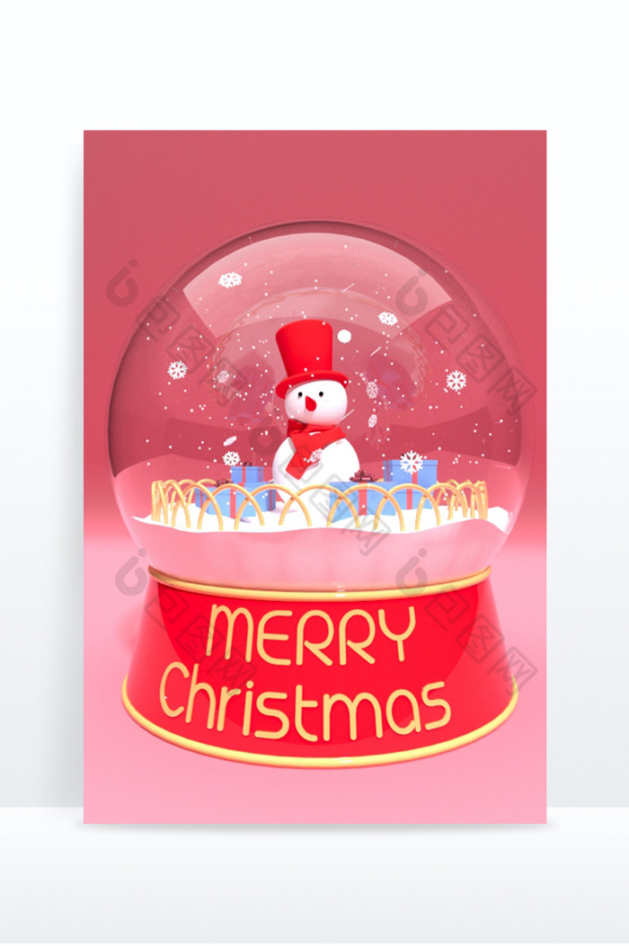 个性雪人圣诞水晶球创意模型