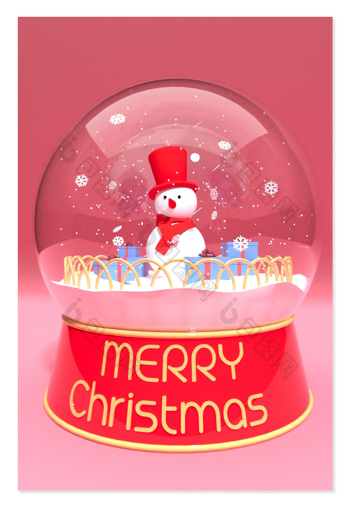 个性雪人圣诞水晶球创意模型