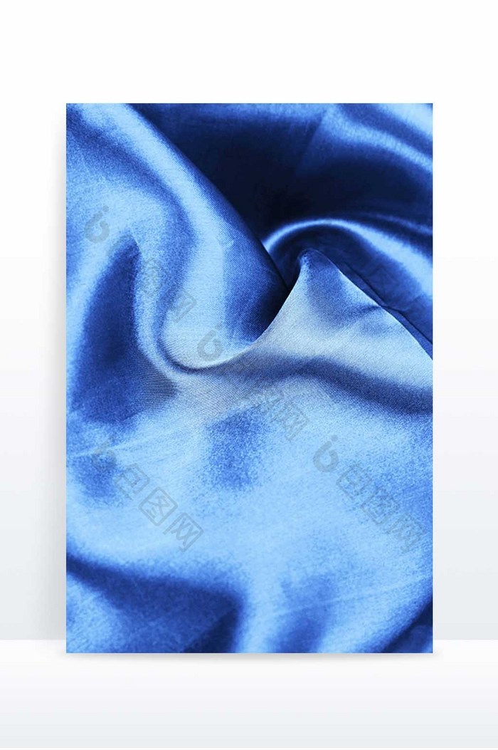 蓝色褶皱丝绸布料背景
