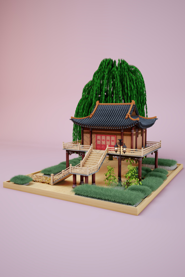 古建筑画册3d素材-古建筑画册3d图片模型-包图网