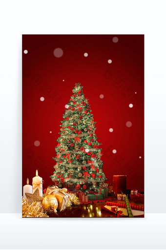 红色冬日圣诞背景图片