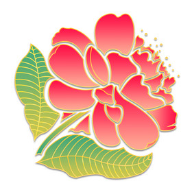 中国风牡丹烫金花朵装饰图片