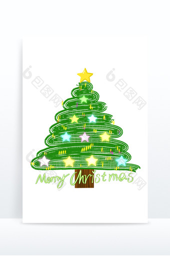 创意可爱圣诞树发光五角星圣诞节图片