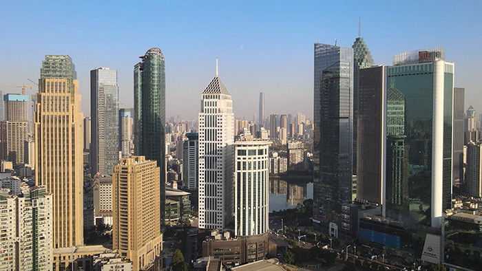 城市武汉金融中心航拍视频