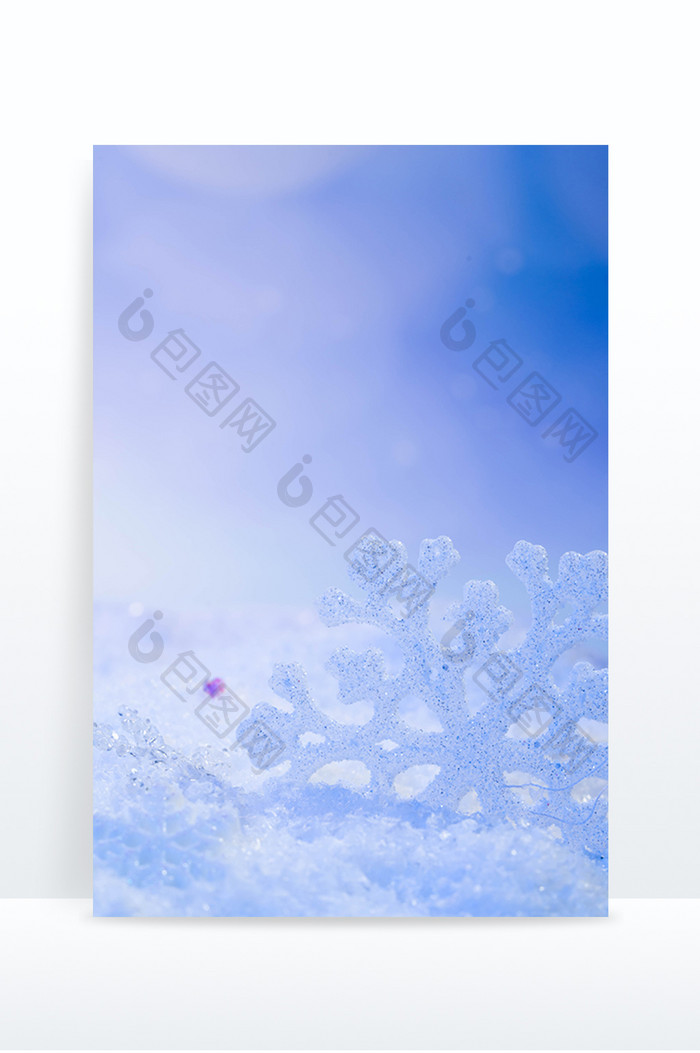 冬季冬天冰雪纹理蓝色雪花背景