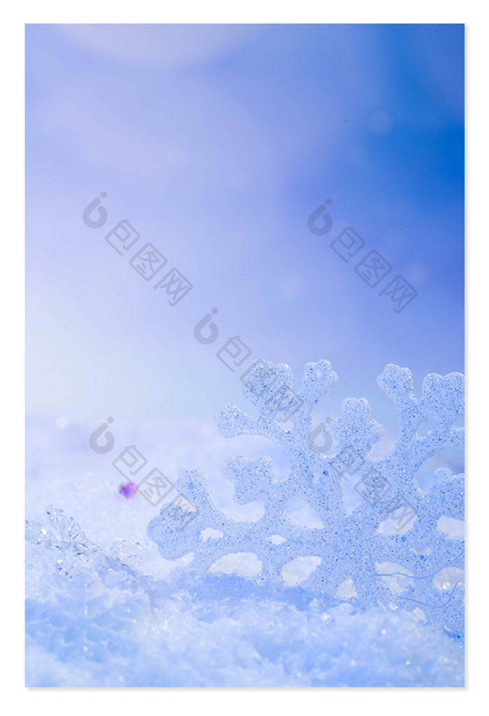 冬季冬天冰雪纹理蓝色雪花背景