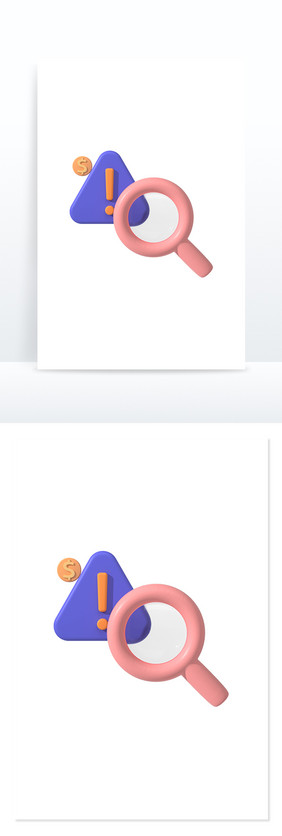 3D卡通警示危险金融搜索发现C4D模型