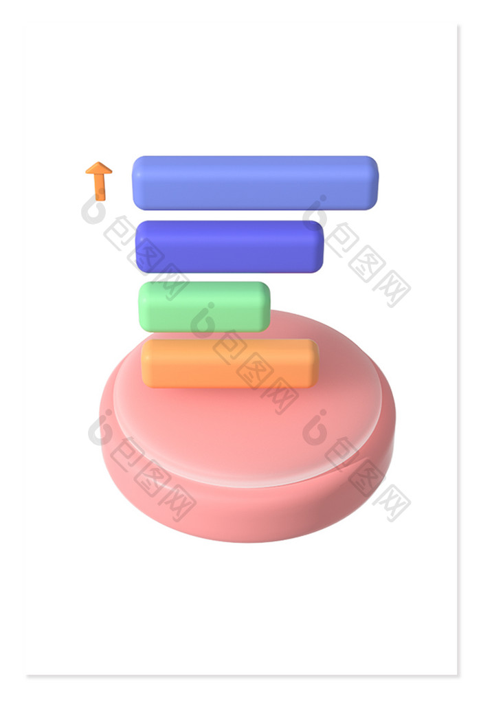 3D卡通UI图标金融时间条形图C4D模型