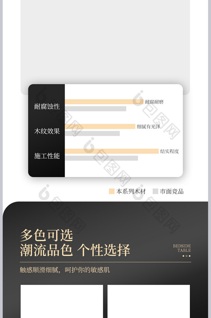 极简时尚简约床头柜家具详情页设计模板图片