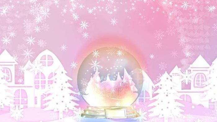 圣诞节主题小清新圣诞树水晶球可爱视频背景