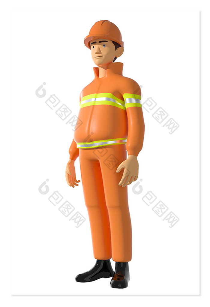 安全职业消防员救火英雄工作人员模型免抠
