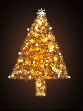 圣诞树发光树光点雪花圣诞节