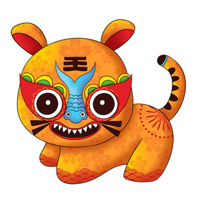 春节元旦元宵小老虎灯笼新年虎年年画小老虎舞狮新年鞭炮灯笼小老虎