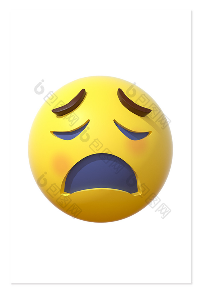 【3d卡通emoji表情黃色圖標傷心難過】圖片下載-包圖網