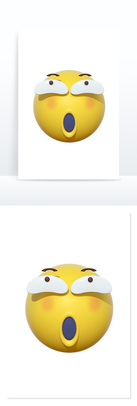 3D卡通emoji表情黄色图标坏笑兴奋