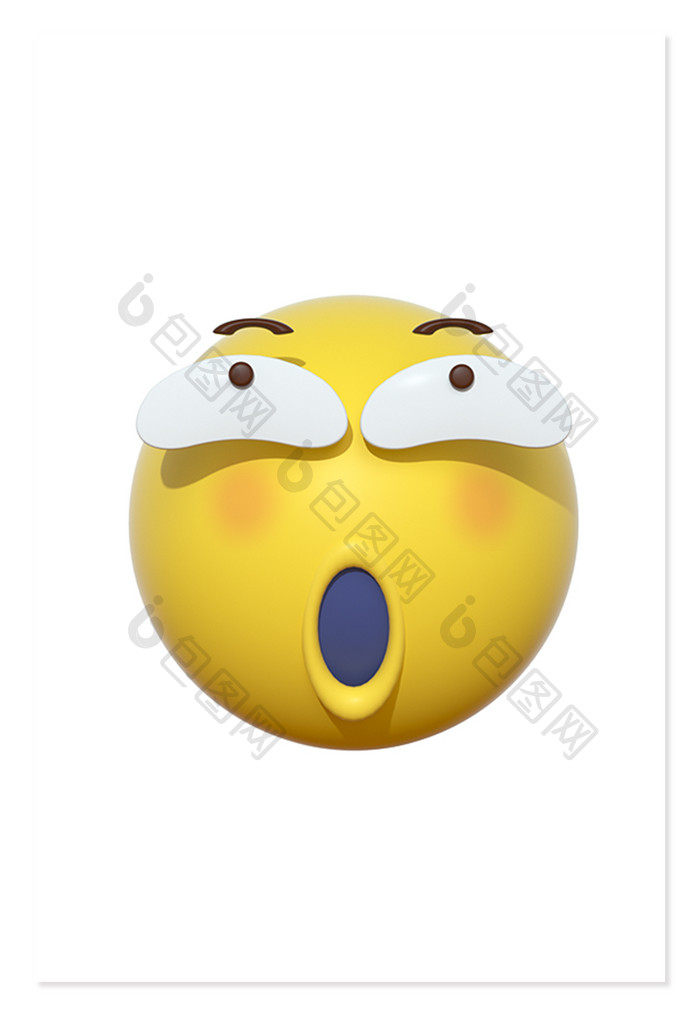 3D卡通emoji表情黄色图标坏笑兴奋
