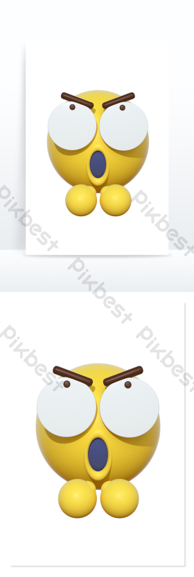 3d卡通emoji表情黄色图标兴奋打拳