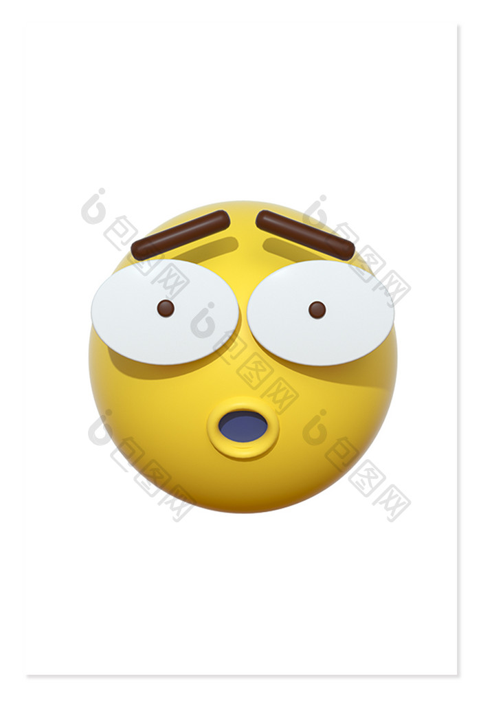 3D卡通emoji表情黄色图标委屈难过