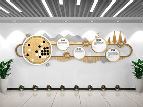 中式原木风格棋牌文化墙社区棋牌室文化墙