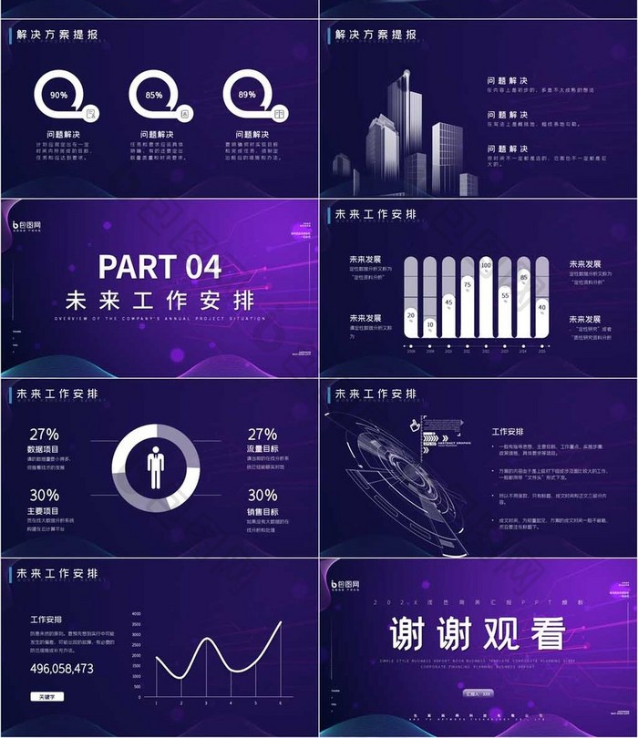 深色科技风技术公司年度项目汇报PPT模板