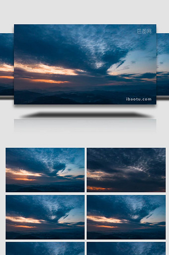自然天空晚霞航拍延时摄影片头片尾图片
