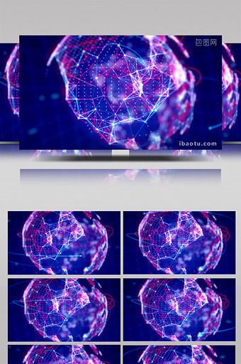 世界数字网络数据背景循环科幻电影视频素材图片