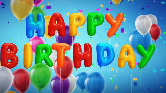 五彩纸屑彩色气球派对庆祝生日祝福视频素材