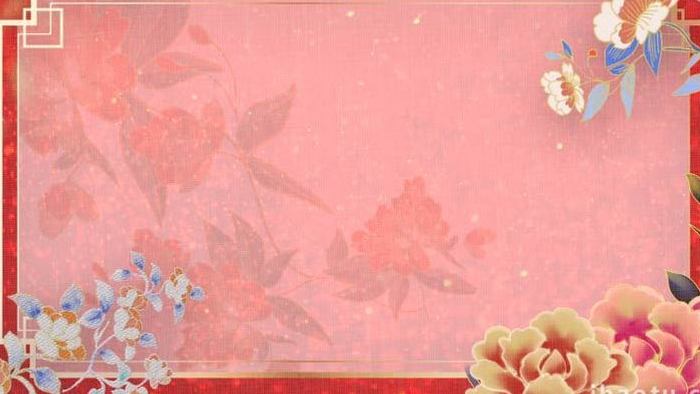 浪漫爱情复古中国风花卉刺绣纹理背景视频