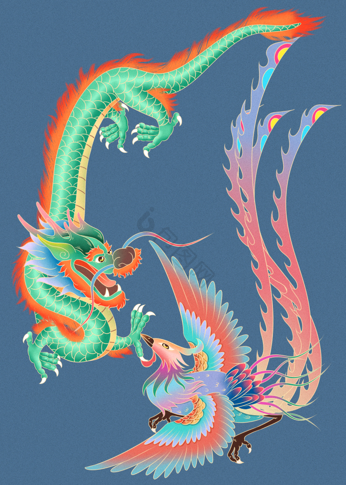 龙凤插画图片下载-包图网