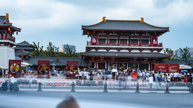 城市地标西安大唐芙蓉园5A景区移动风景延