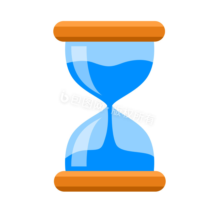 卡通蓝色沙漏时间流逝表情包动图gif