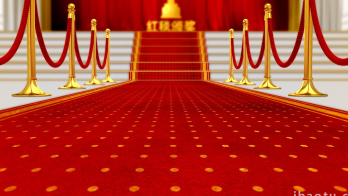 红地毯上三维颁奖logo展示动画AE模板