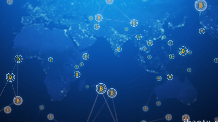 虚拟货币世界地图加密网络循环背景视频素材