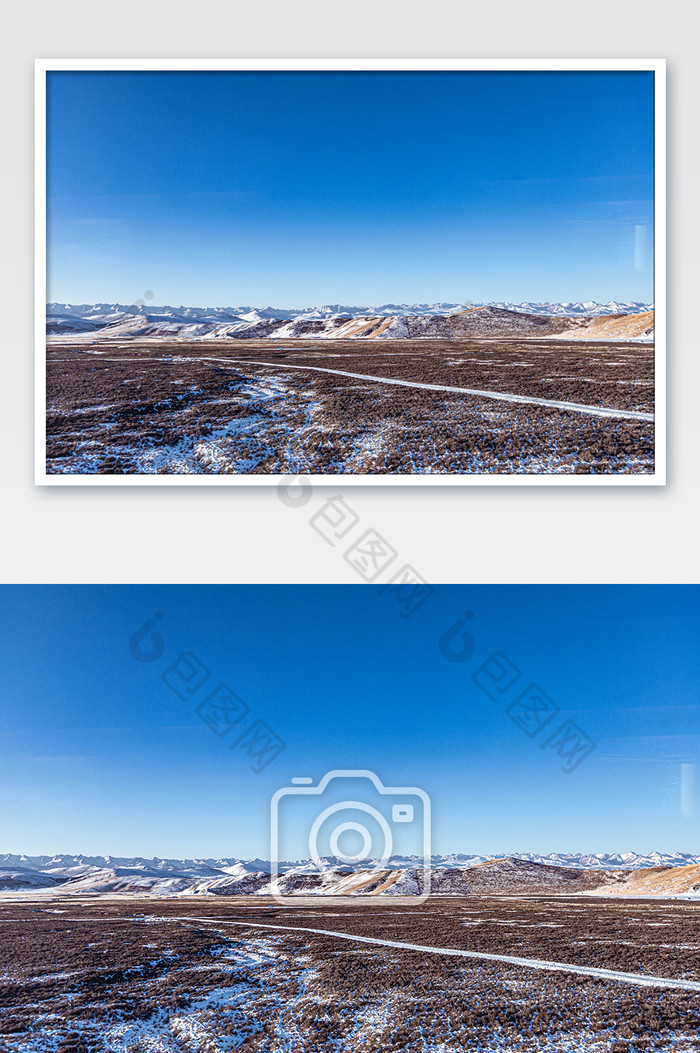 冬季下雪后的可可西里草原摄影图片图片