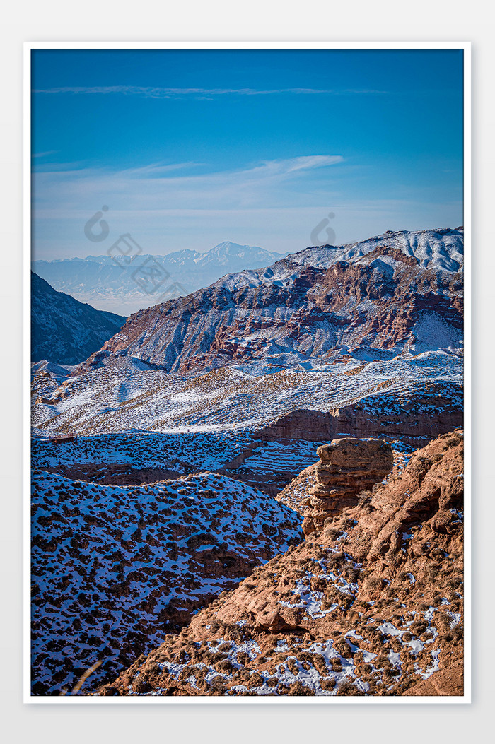 雪后的甘肃张掖平山湖大峡谷山脉图片图片
