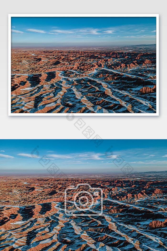 雪季的甘肃张掖平山湖大峡谷山脉航拍图片图片