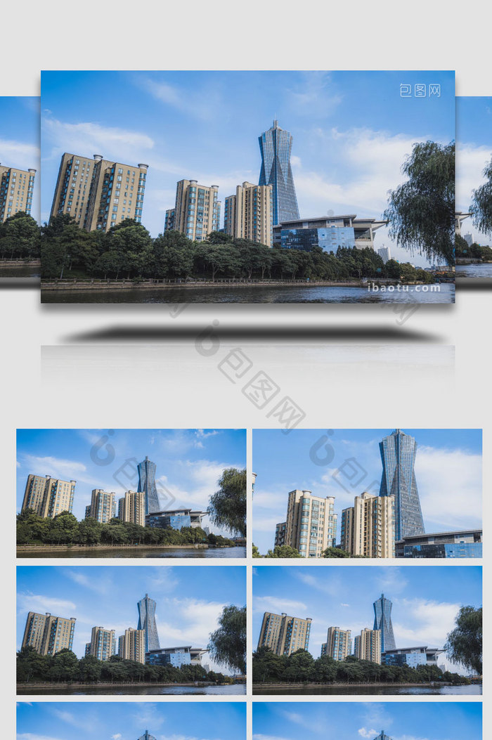 城市地标杭州千年大运河环球中心4K延时