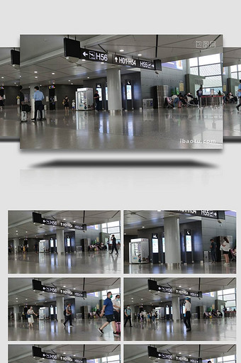 室内人流机场候机室人来人往人流延时摄影图片