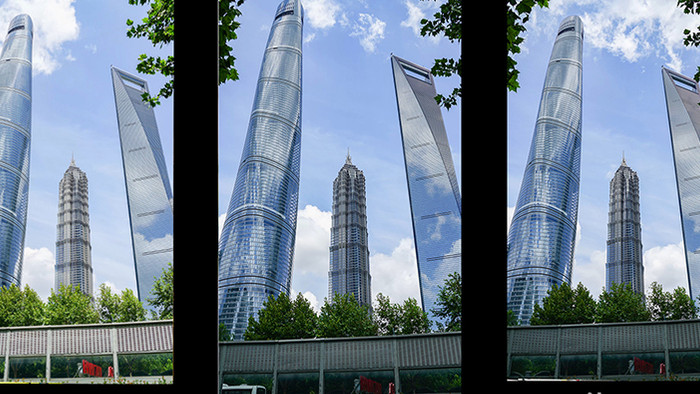 上海陆家嘴金融中心流云延时摄影8k竖拍