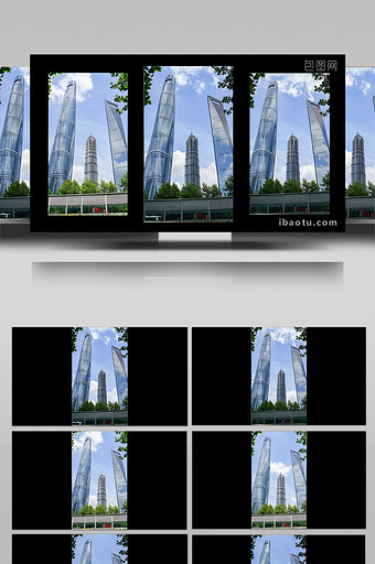 上海陆家嘴金融中心流云延时摄影8k竖拍图片