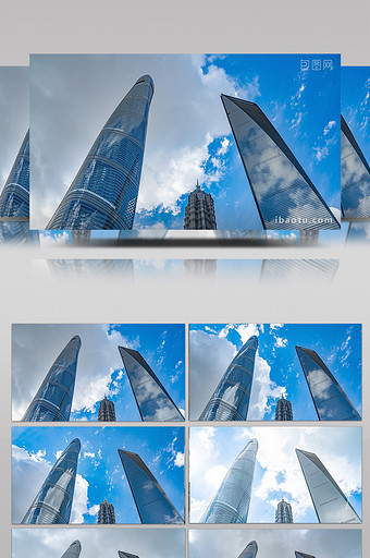 上海陆家嘴金融中心三件套CBD延时8k图片
