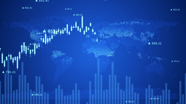 4k蓝色金融股市数据变化背景视频