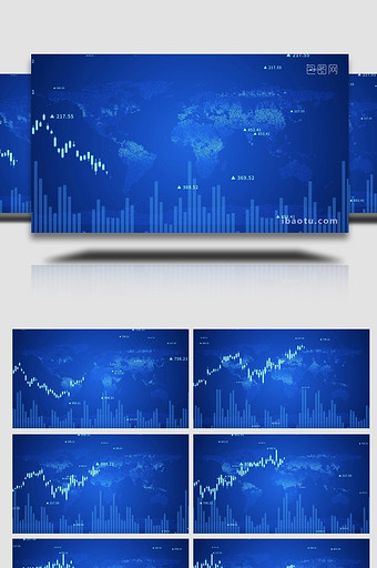 4k蓝色金融股市数据变化背景视频图片
