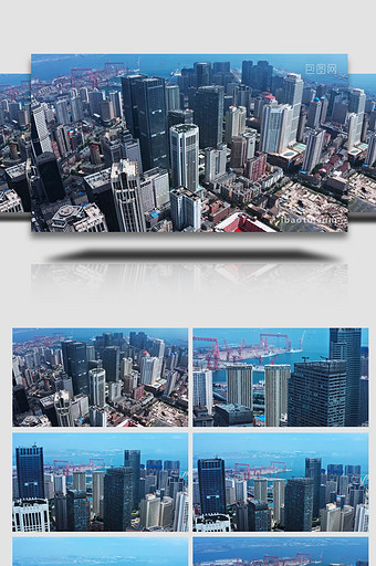 城市震撼大连东港CBD商务区4k航拍图片