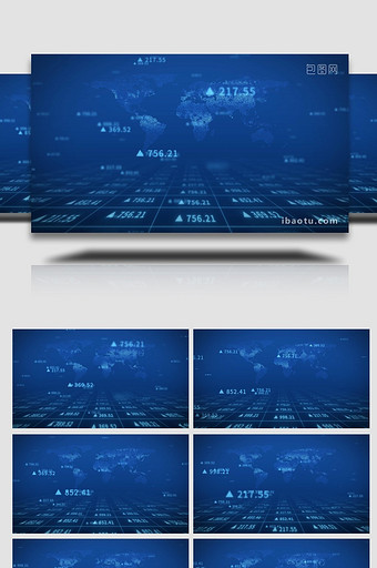 4k蓝色科技金融数据变化背景图片